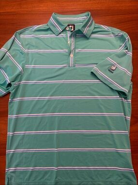 FootJoy Seafoam Polo with White & Lavender Stripes